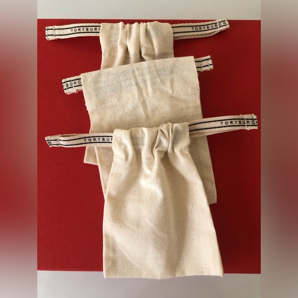 NWT 3 x Linen Material Tory Burch accessory pouch